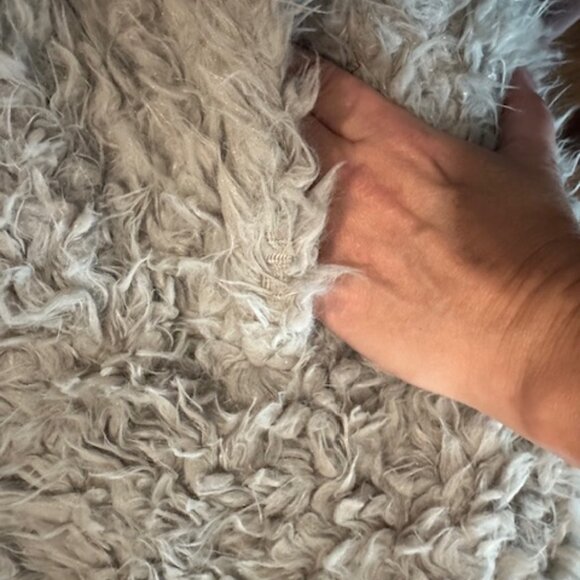 Grey Teddy Bear Faux Fur Jacket - Picture 9 of 11